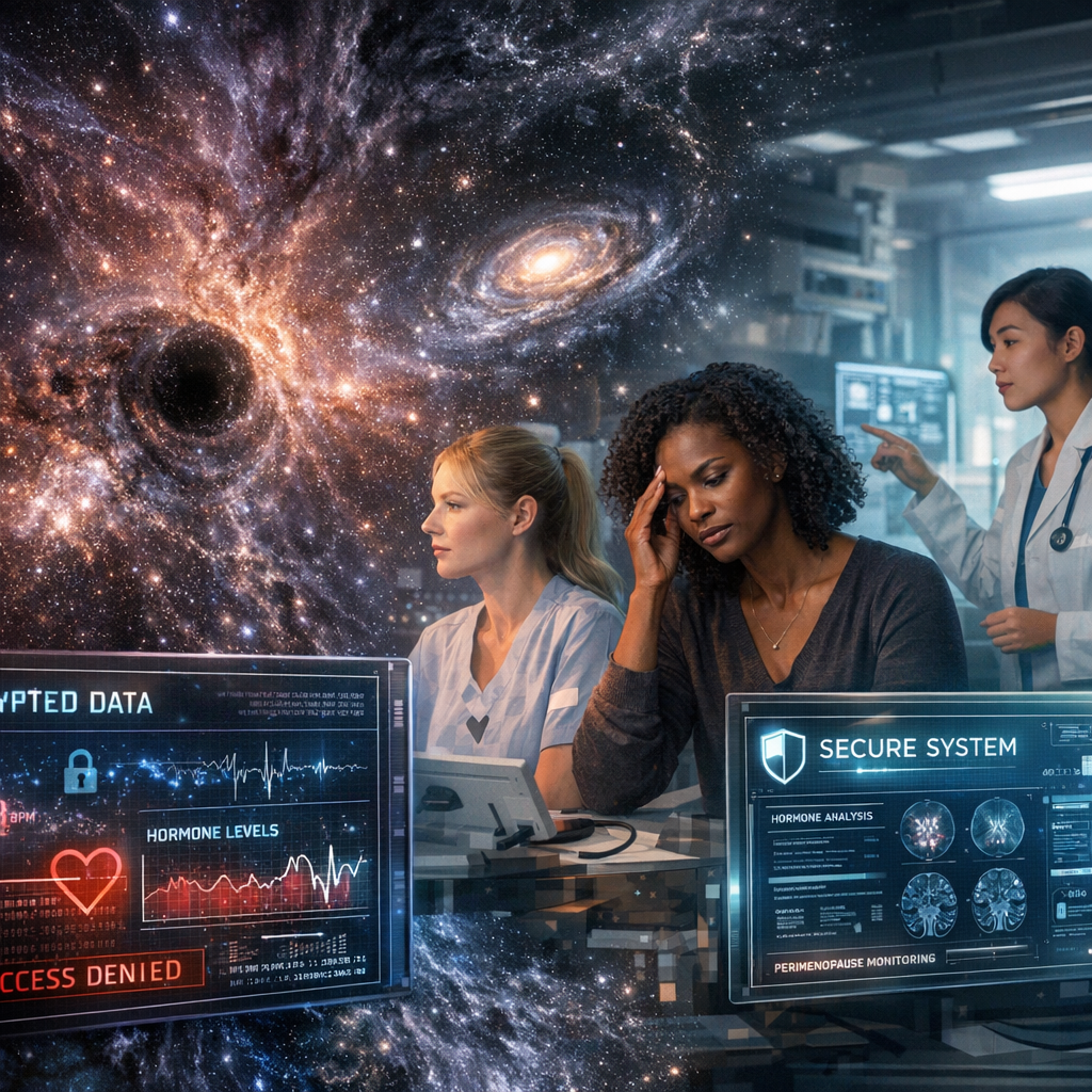 Exploring the Frontiers: Dark Matter, Perimenopause, and Cybersecurity Challenges