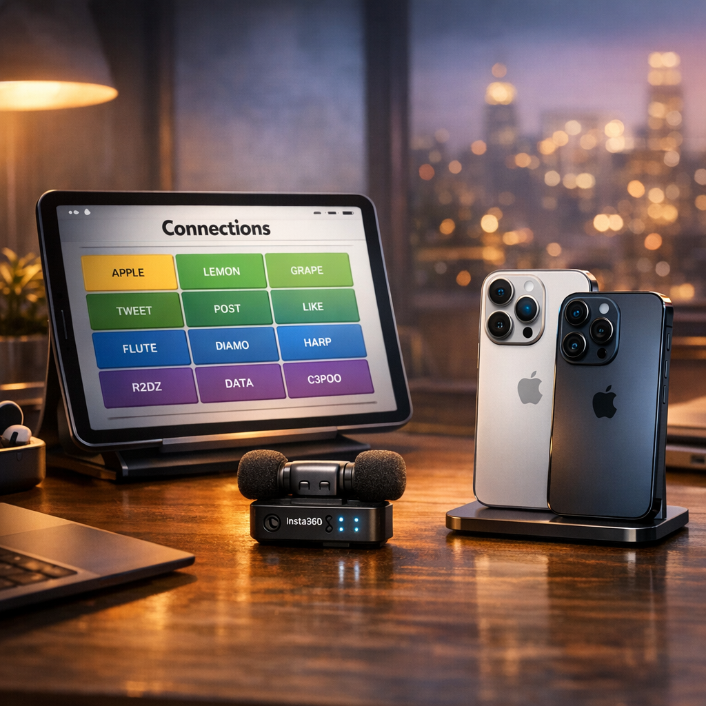 Today's Highlights: NYT Connections, Insta360 Mic, and iPhone Duo Availability